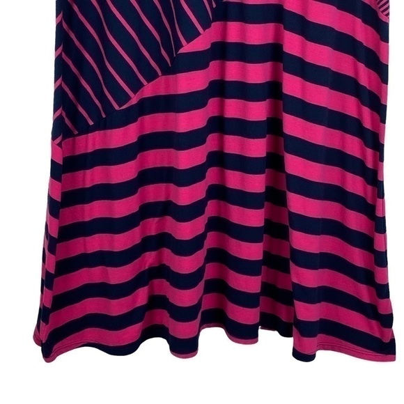 Maurices Pink Navy Blue Striped Maxi Skirt Women's Small Drawstring - Picture 5 of 8